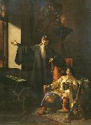 unknow artist Tsar Ivan the Terrible and the priest Sylvester oil painting on canvas